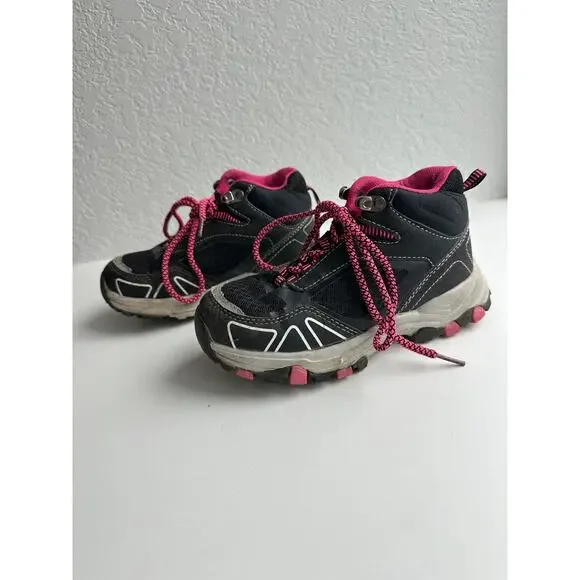 Girls Black & Pink Hiking Boots Size 11 Trail Sneakers - Picture 3 of 6